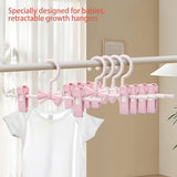 10 stuks kledinghangers voor broeken, broekhangers met verstelbare clips, kinderkledingrek, hanger met verstelbare clips, hangers met antislipclips voor broeken, rokken (A)