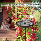 Vogelbad, vogelbad, waterbad, waterbak, waterschaal, stekker, bruin ijzer, vrijstaande vogelbadjeskom met 3 vogelstandbeelden, Birdbath & Birdfeeder Garden Yard Lawn Decor (bruin)