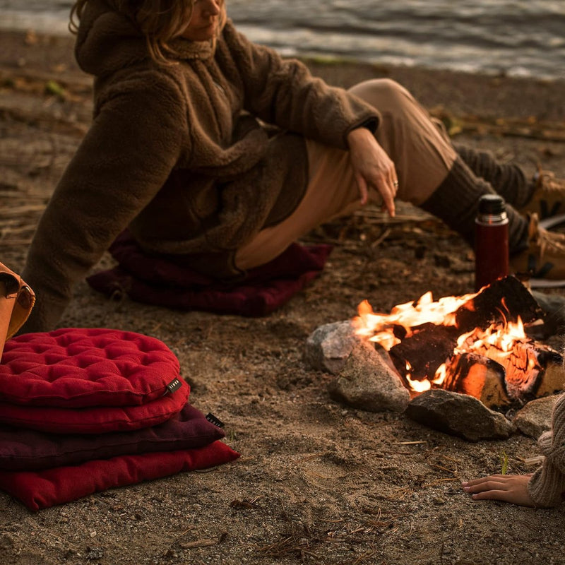 Pepper Elegant rond zitkussen Ø 37cm, 100% katoen, machinewasbaar, roestoranje