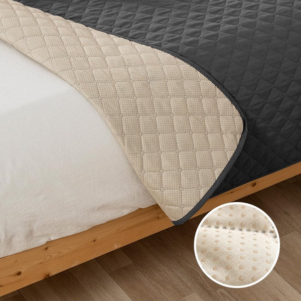 Waterdichte hondendeken, 210 x 170 cm, robuuste hondenmat als bescherming voor bank en bed, antislip hondendeken, ook geschikt voor grote honden, machinewasbaar (grijs)