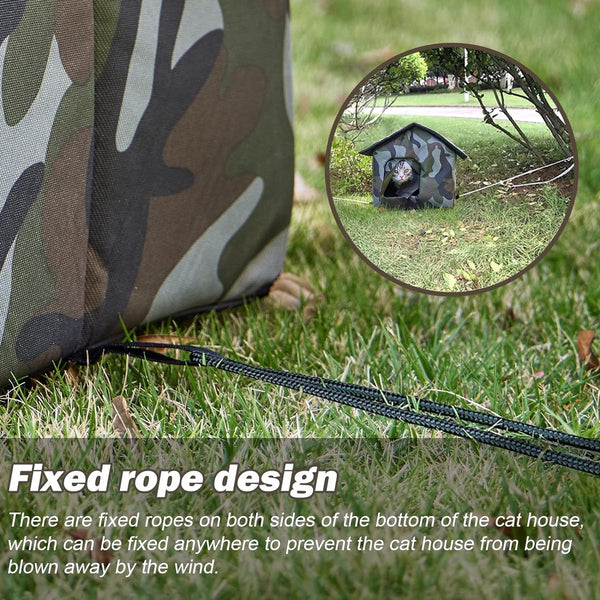 Kattenhuis voor buiten Winterbestendig, opvouwbaar, waterdicht en warm Kattengrothuis met verwijderbaar kussen voor zwerfdieren