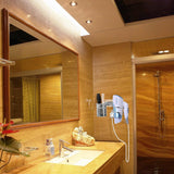 Föhnhouder roestvrij staal, haardrogerhouder zonder boren, zelfklevende houder, glanzend gepolijst roestvrij staal (föhnhouder)