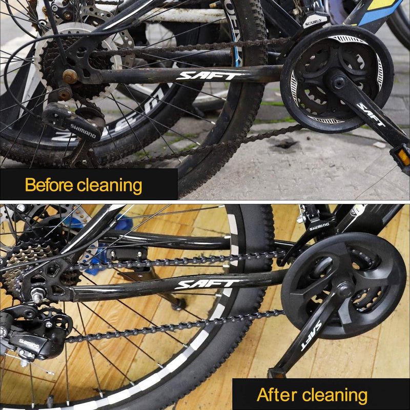 Fietsreinigingsborstel Fietskettingreiniger Kit Reinigingsborstelgereedschap voor fietsketting Crankband Kettingblad Fietsen Hoekvlek Geschikt