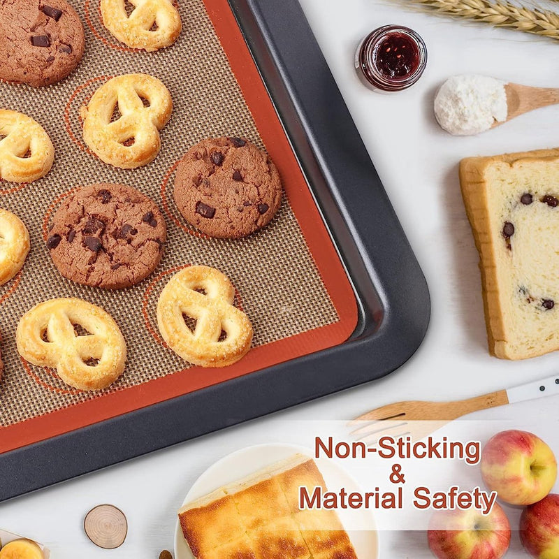 5 stuks bitterkoekjes bakmat, antislip bakmat, 42 cm x 29,5 cm broodmat, antiaanbakmat, permanente bakfolie, bakpapier, voor bitterkoekjes, koekjes, brood, pizzamat