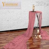 Set van 10 kaasdoek-tafellopers, stoffige roos, 90 x 300 cm, roze rustieke gaasstof, boho-tafelloper, kaasdoek-tafelloper, bruiloftstafelkleed voor bruiloftsfeest, bruidsdouchetafel