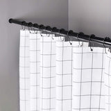 24 stuks douchegordijnhaken roestvrij staal gepolijst chroom douchegordijnringen zwart