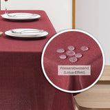 Tafelkleed waterafstotend linnenlook | vlekbescherming, afwasbaar | tuintafelkleed buiten, tafelkleed eettafel | rood - 90 x 90 cm