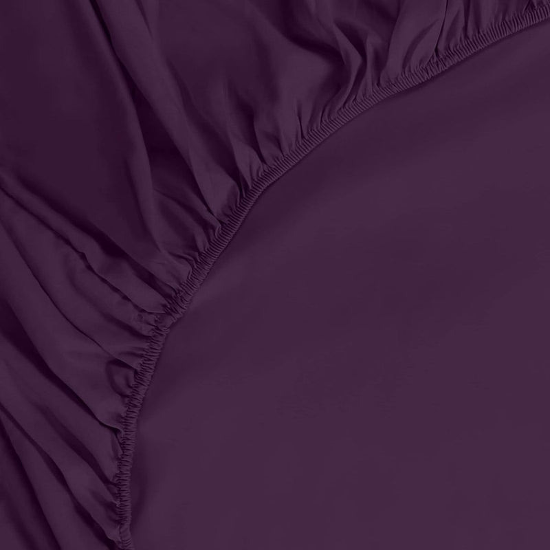 Hoeslaken 180x200cm - lila - geborsteld polyester microvezel hoeslaken - 35 cm diepe zak