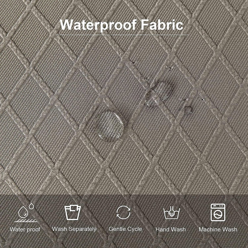 Stretch Diamond Mesh Waterdichte Eetkamerstoelhoezen Eetkamerstoelhoezen Keukenstoelhoezen met gesp (Taupe, 6)