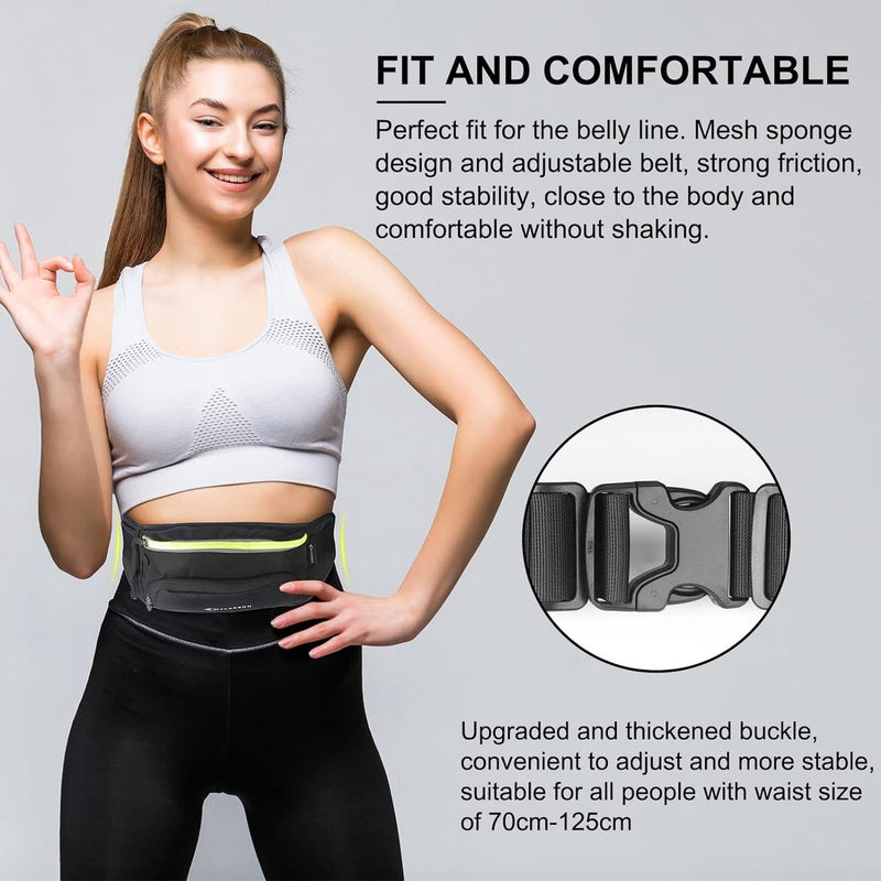 Heuptas voor drinkfles, waterdicht en afsluitbaar vak voor mobiele telefoons tot 16,76 cm (6,6 inch) zoals de iPhone 6 / 6 Plus / 7 / 7 Plus, voor joggen, fietsen, reizen, wandelen, voor dames en heren