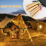 Barbecuespiesjes van roestvrij staal 8 stuks Barbecuevorken Uitschuifbaar roestvrij staal met houten handvat Telescopische marshmallow-kebabspiesjes Barbecuebestek BBQ-stick Broodspiesjes voor