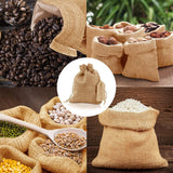 30 stuks kleine jutezakjes met trekkoord, 9 x 12 cm, herbruikbare linnen zakjes, geschenkzakjes, kleine jutezakjes voor sieraden, bruiloft, feest, Kerstmis (geelbruin)