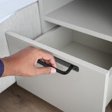 Schuurdeurgreep, 4 stuks. Schuifdeurgrepen, zwarte kastdeurgrepen met schroeven, voor deurkast, keuken, meubels, tuinpoort, schuurkastdeur handgrepen (180x25mm)