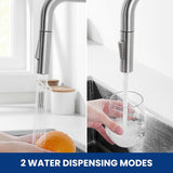 Keukenkraan, keukenkraan met uittrekbare douchemengkraan Keuken met 2 straalsoorten, keukenkraan, 360° draaibaar, keukenkraan, keukenkraan, roestvrij staal