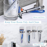Scheerapparaat houder douche scheerapparaat houder haak zelfklevende haken wandhaken dubbele haak multifunctionele haak roestvrij staal waterdichte badkamer 4 stuks