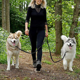 Verstelbare hondenriem met reflecterende strepen Multifunctionele lijn hoge kwaliteit trainingslijn lengte 200 cm zwart