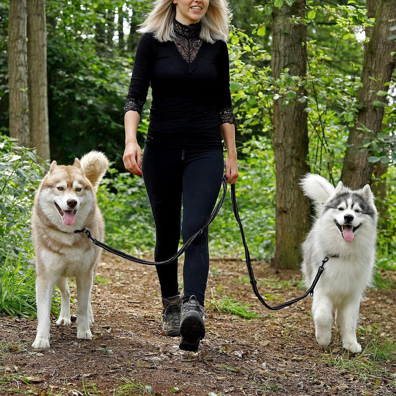 Verstelbare hondenriem met reflecterende strepen Multifunctionele lijn hoge kwaliteit trainingslijn lengte 200 cm zwart