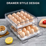 2-laags eiercontainer voor koelkast, 32 eieropbergdoos, eierrepen voor koelkasten, eieropslagladecontainer voor eierconservering, eiertransport, hotelrestaurant