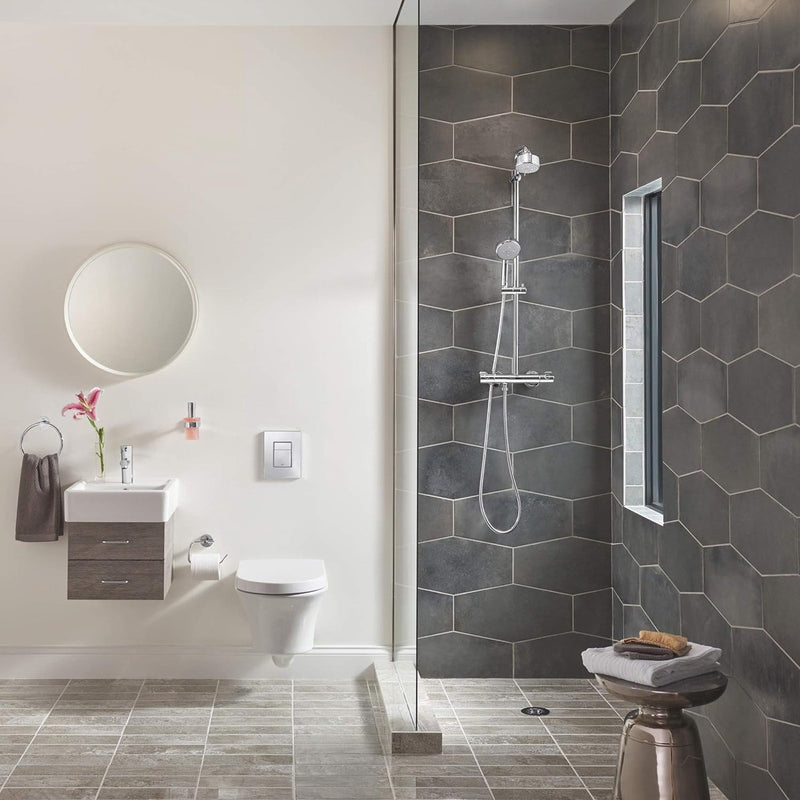 toiletpapierhouder met deksel, chroom, zilver