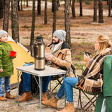 Thermosfles, thermoskan, 4,0 l, roestvrijstalen drinkfles, thermosfles met 3 drinkbekers, dubbelwandige isolatie, camping, waterfles met handvat, 24 uur warm en koud (goud)