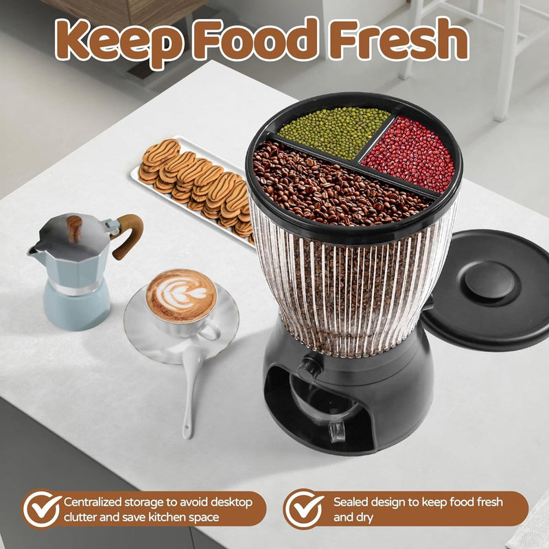 Graancontainer 5L, graandispenser en droogvoercontainer voor granen, rijst, bonen