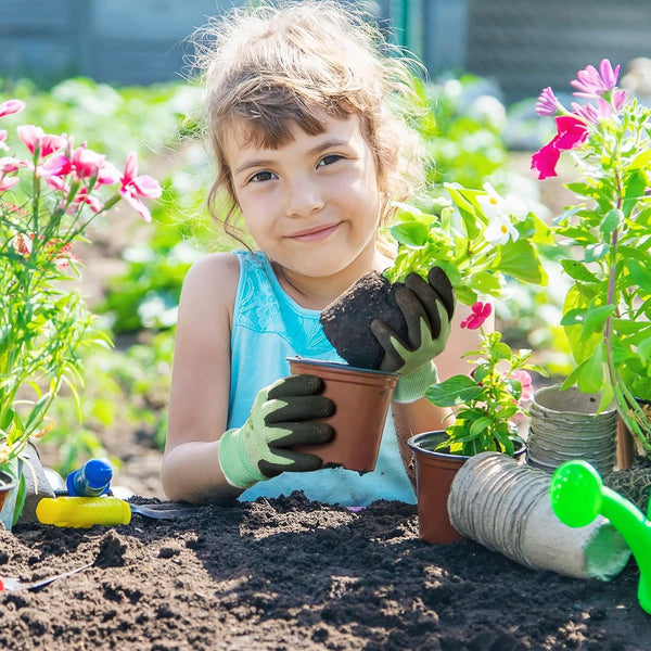 2 paar tuinhandschoenen voor kinderen van 2-4 jaar, kinderwerkhandschoenen van gerecycled polyester, met rubberen coating (2 paar XXS)
