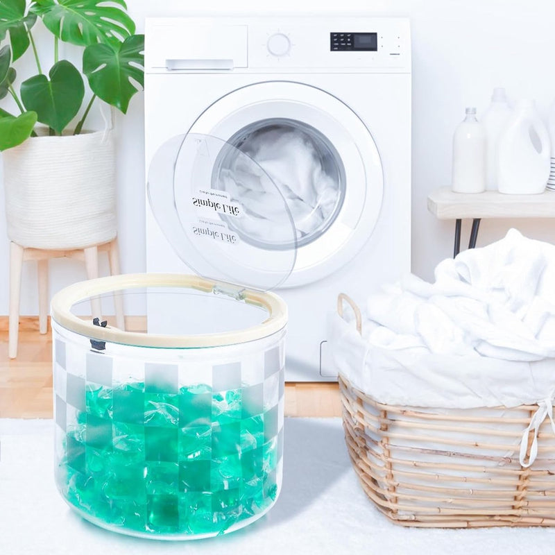 Opslag van wasmiddel, waspoeder opbergdoos, 2,5 l, transparant, dikke wasmiddeldoos, grote opening wasmiddelhouder, voor waspoeder opslag, wasverzachter opslag