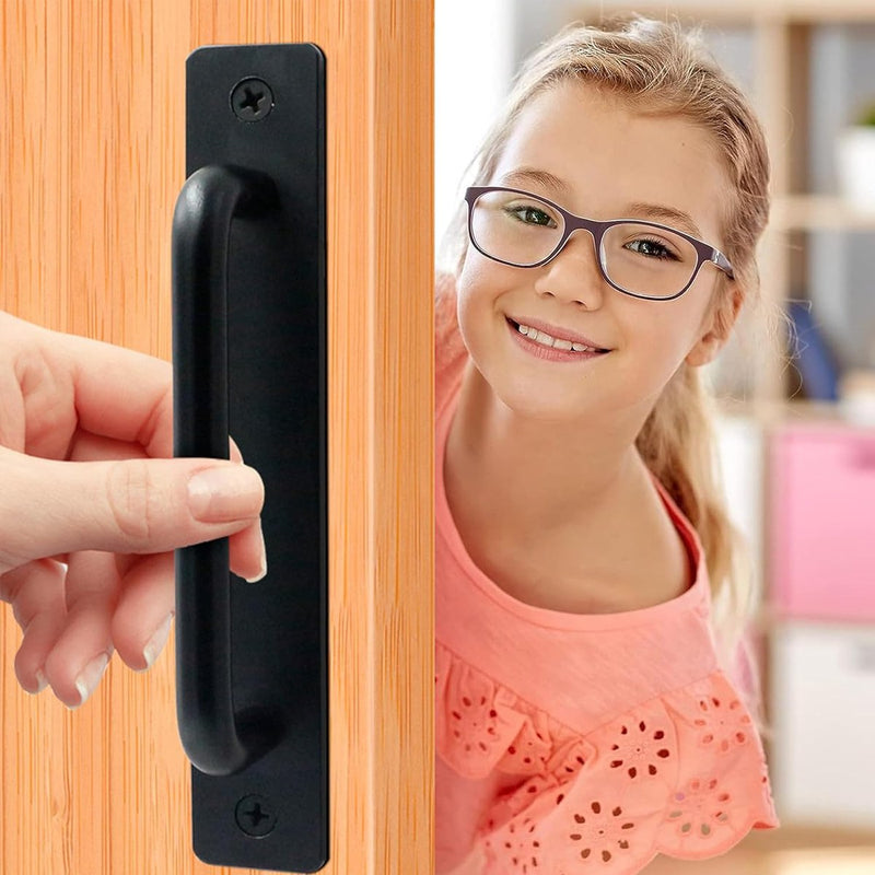 Staldeurgreep 4 stuks 18 cm schuurdeurgrepen schuifdeurgrepen schuifdeurgreep schuifdeurgrepen zwart met schroeven voor kast keukenmeubilair slaapkamer