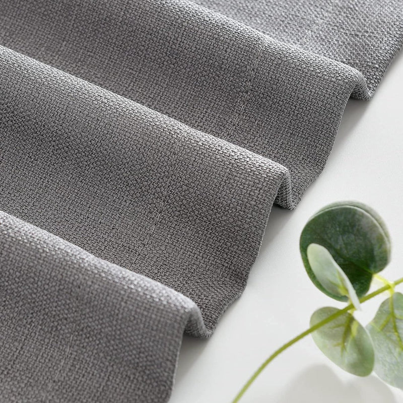 Vitrage bistrogordijn ondoorzichtig gordijn venstergordijn gordijn gordijn gaas sjaals half-transparant raamsjaal voor keuken woonkamer landhuis set van 2 90 x 60 H (cm) grijs