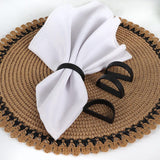 12 stuks servetringen geschikt voor Valentijnsdag, Moederdag, oogstfeest, Kerstmis, jubileumdiner, zwart