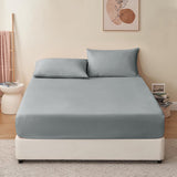 Hoeslaken, 90 x 190 cm, grijs, voor boxspringbed, 90 x 190 cm, hoeslaken, dekbedovertrek, microvezel beddengoed, bedlaken, overtrek 90 x 190 cm, matrashoogte 30 cm, lichtgrijs, bed fitted sheet