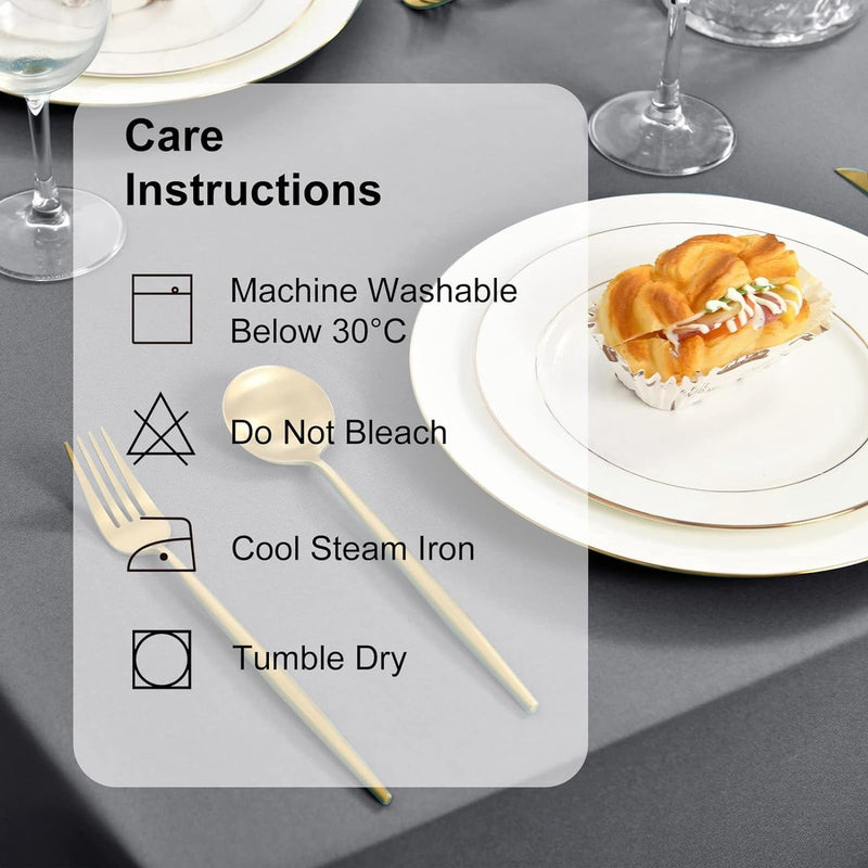 Lichtgrijs tafelkleed, vlekbescherming, wasbaar, tafellinnen, waterdicht tafelkleed voor eetkamer, tuin, feest, bruiloften of huishouden, 140 x 200 cm