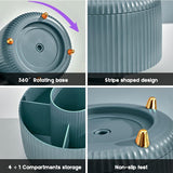 Bureau-organizer, 360 ° roterende kantoororganisator, pennenhouder, multifunctionele bureau-organizer, pennenorganizer met grote capaciteit voor potlood, mapclips (marineblauw)