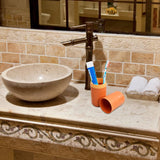 3 stuks tandenborsteletui, reisetui, draagbare tandenborstelhouder, kunststof tandenborstelbeker, waterdichte mondspoelbeker voor reizen, camping, school, groen/blauw/oranje, Meerkleurig