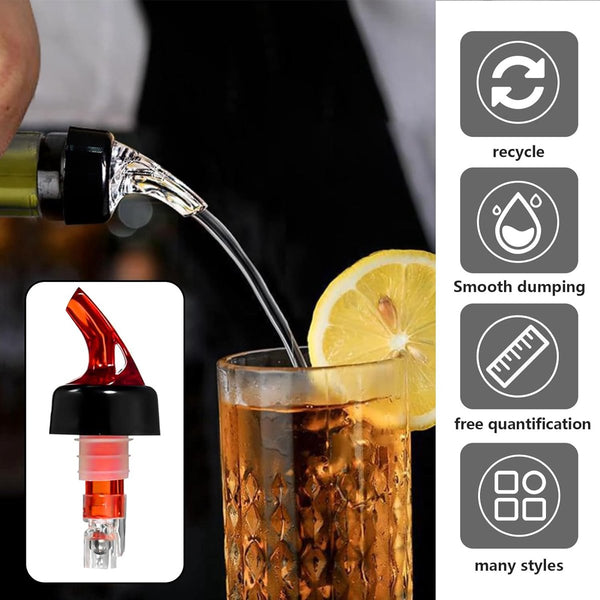 6 stuks gedistilleerde drankdispenser, flessenschenker van ABS-kunststof, 15 ml/20 ml/30 ml doseringsschenker, maatschenker met stalen kogel, geschikt voor wijn en cocktails (3 kleuren)