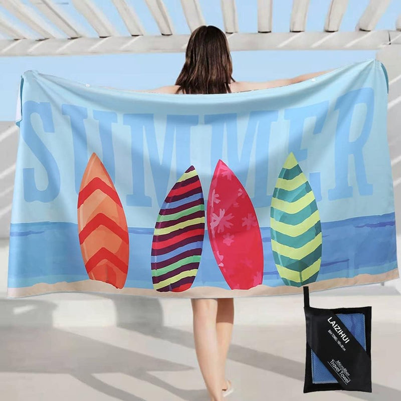 Microvezel handdoeken, zandvrij, sneldrogend en licht stranddeken. Perfect voor op het strand, grote badhanddoek voor op reis, strand, sauna, 160 x 80 cm