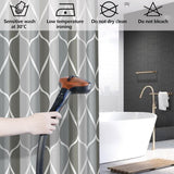 Douchegordijn, 240 x 200 cm, waterdicht, textiel, wasbaar, met 12 douchegordijnringen, polyester douchegordijn met gewicht aan de onderkant, meerkleurig, golven, grijs, ombre douchegordijn