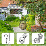 Meizenbollhouder, vogelvoederstation, mezenbollhouder met S-vormige haken, metalen vogelvoederhuis om op te hangen, voor tuin, outdoor, bos, wilde vogels zoals mussen, roodborstjes, mussen (4)