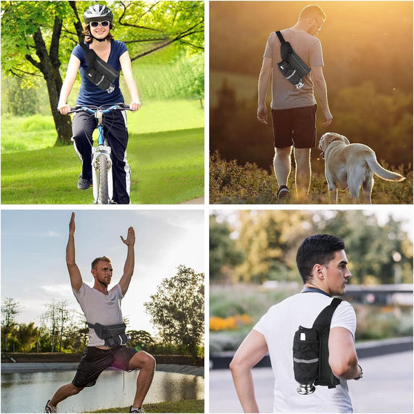 Heuptasje voor bidon, waterdicht, afsluitbaar flessenvak voor mobiele telefoon, 6,6 inch, joggen, fietsen, reizen, hardlopen, drinkgordel, heuptas, dames en heren.