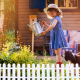 5 stuks kunststof witte randen tuinhek decoratieve tuinhekken panelen tuin lathek randen gazon bloembedden plantenranden voor tuin gazon paden (50 x 30 cm)