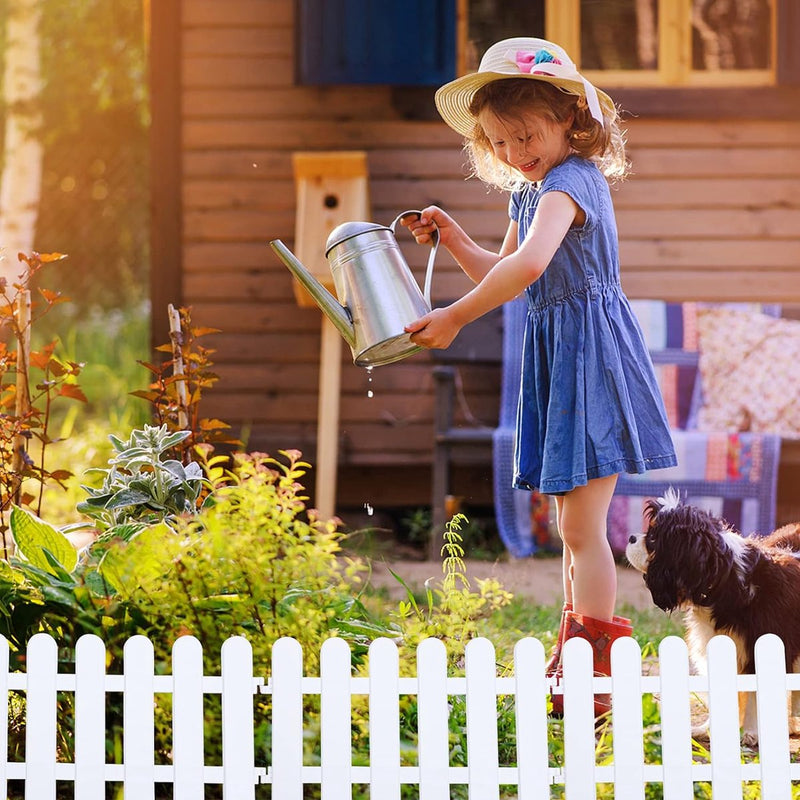 5 stuks kunststof witte randen tuinhek decoratieve tuinhekken panelen tuin lathek randen gazon bloembedden plantenranden voor tuin gazon paden (50 x 30 cm)