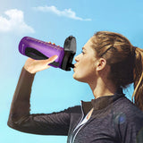 Drinkfles, tijdens sport-, outdoor- en fitnessactiviteiten, ook voor kinderen, waterfles, lekvrij en BPA-vrij, fles geschikt voor koolzuur, inhoud maximaal 1000 ml (1 l)