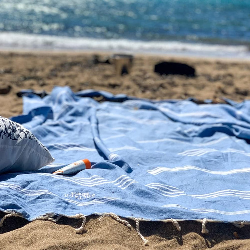 Strandhanddoek, groot, 300 x 200 cm, van 100% katoen, stranddeken voor familie-saunahanddoek, badhanddoek, XXL-zandvrije strandstoel, hamamdoek, verpakt als cadeau