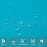 Douchegordijn, 120 x 180 cm, textiel, badgordijn van polyester, schimmelbestendig, waterafstotend, wasbaar, aquamarijn, met 8 douchegordijnringen