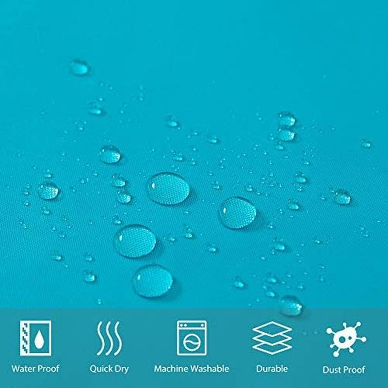 Douchegordijn, 120 x 180 cm, textiel, badgordijn van polyester, schimmelbestendig, waterafstotend, wasbaar, aquamarijn, met 8 douchegordijnringen