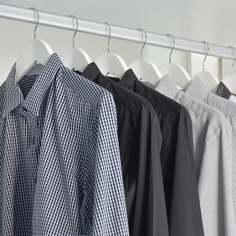 20 stuks houten kleerhangers sterke houten kleerhangers met 360° haak transparante antislipstrip en schouderinkepingen voor bretels, jassen, jassen, pakken (wit)