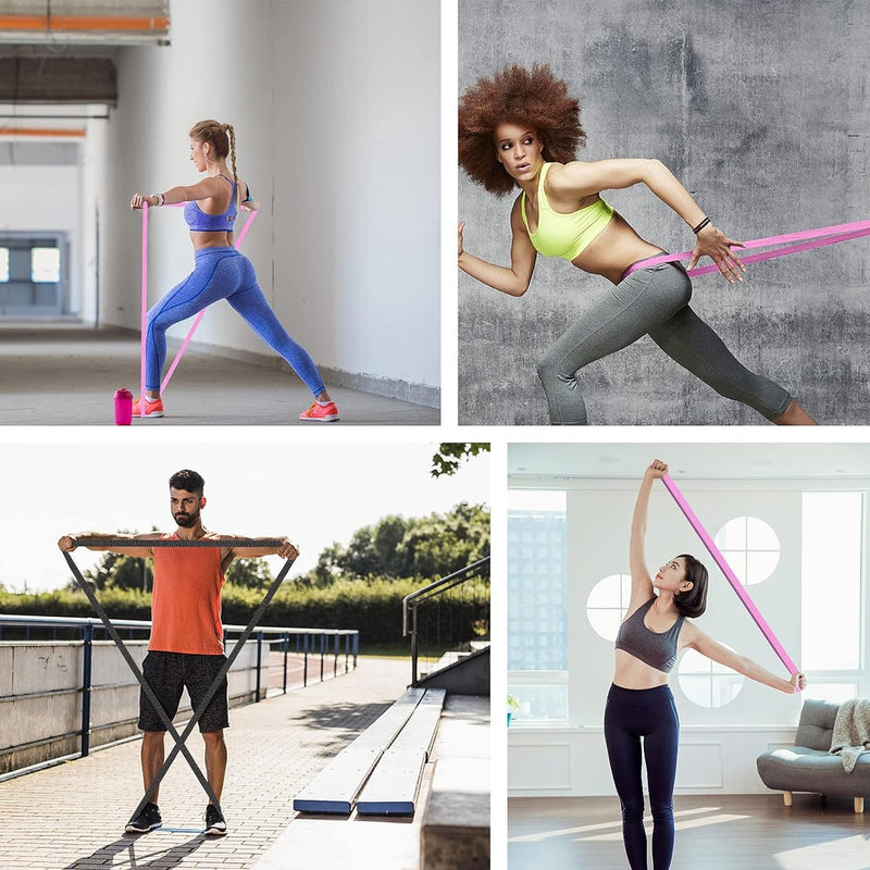 Fitnessband, geweven weerstandsbanden, lange weerstandsbanden, antislip, theraband, gymnastiekband, optrekband voor krachttraining, crossfit, yoga, home-workout