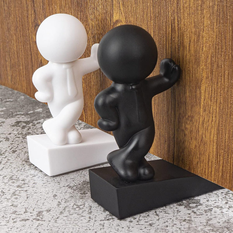 2 stuks decoratieve buddy-deurstopper, effectief om uw deur open te houden, zwart en wit