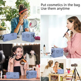 Toilettas voor op reis, corduroy fluwelen cosmeticatas, make-uptas met glimlachgezicht, corduroy smile-print, make-up-organizer, wastas voor reizen, kinderen, meisjes, dames, 2 stuks blauw, mode