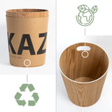 Prullenbak van echt hout Börje | Moderne houten vuilnisemmer voor kantoor, kinderkamer, slaapkamer enz. | essenhout